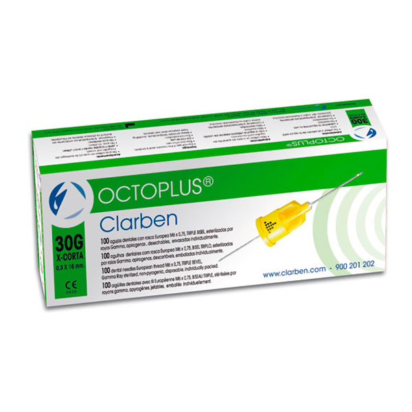 AGULHA OCTOPLUS C/PLAST. 0.3x16 30G X-CORT. 100u.